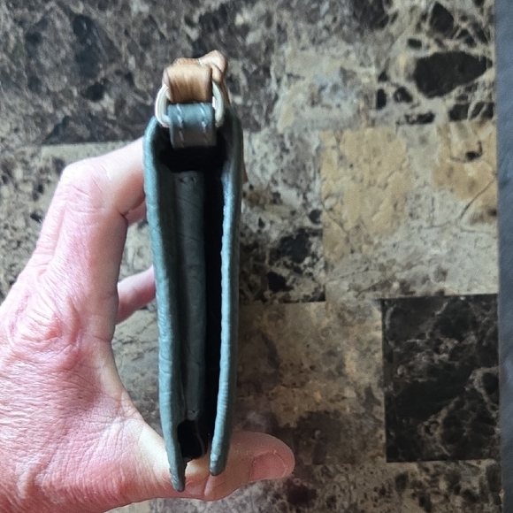 Embossed Blue/gray Wristlet Clutch - Picture 9 of 14